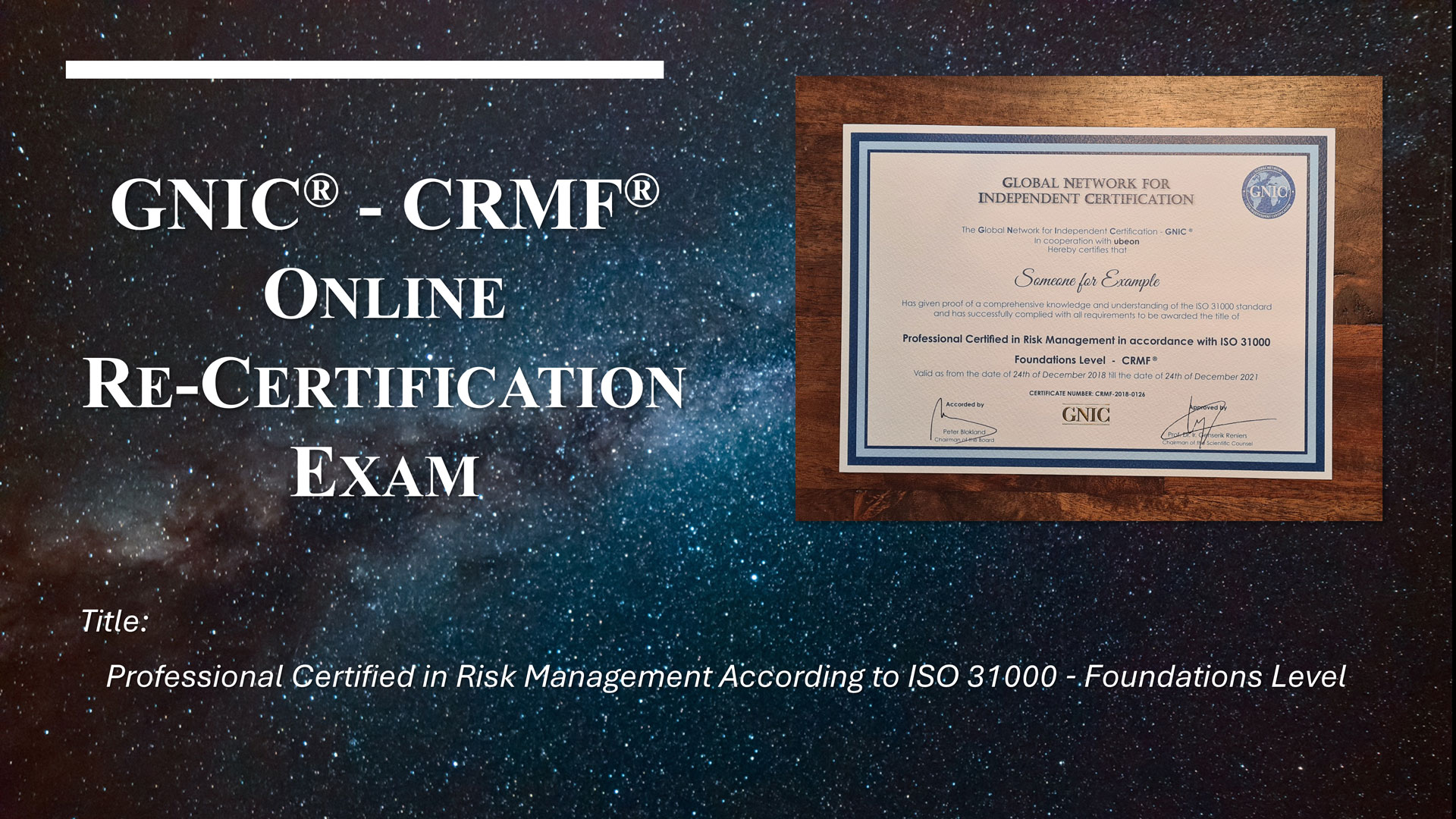 GNIC® CRMF® Re-Certification Exam